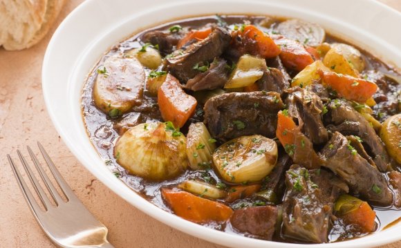 Closeup of beef stew