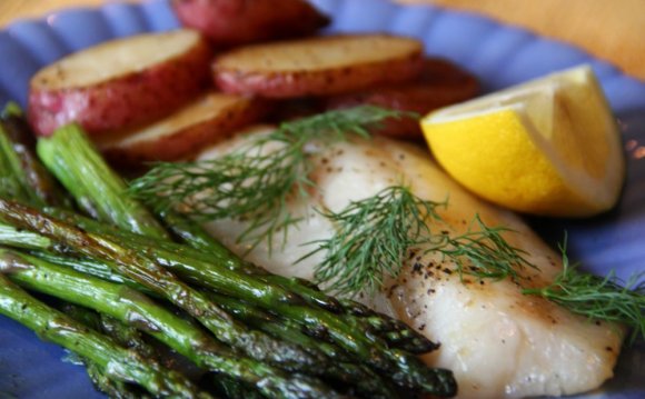 Quick Roast Fish, Asparagus