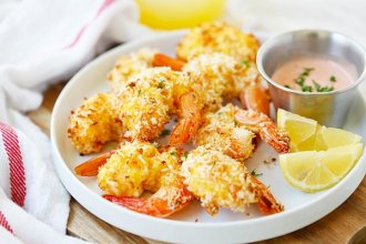 Baked Coconut Shrimp - EASIEST & BEST coconut shrimp with no deep-frying, no oil, no mess!! Bake in oven for 20 mins, delicious, healthy & budget-friendly!! | rasamalaysia.com