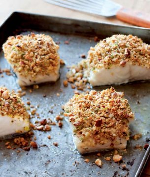 Baked Fish with Almonds, Lemon and Bread Crumbs Recipe