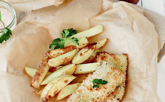 Oven Baked fish and chips recipe