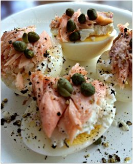 Hard Boiled Eggs With Smoked Salmon