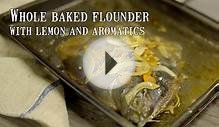 Whole baked flounder with lemon and aromatics recipe